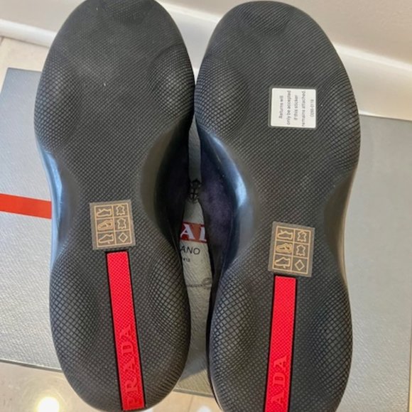 PRADA CALZATURE DONNA NAVY SUEDE TOGGLE LOAFERS DRIVERS SIZE 36 BRAND NEW - Picture 11 of 12